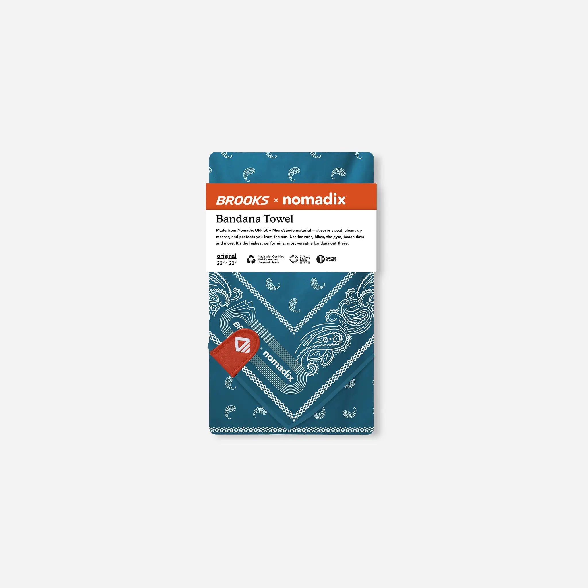 Nomadix Bandana Towel: Paisley Teal Ocean (Nomadix x Brooks)