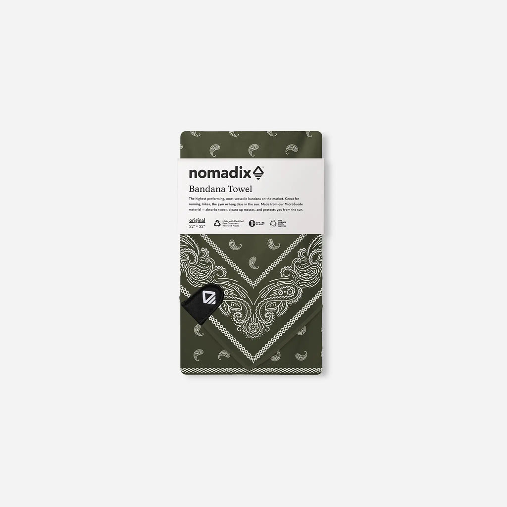Nomadix Bandana Towel: Paisley Forest Green