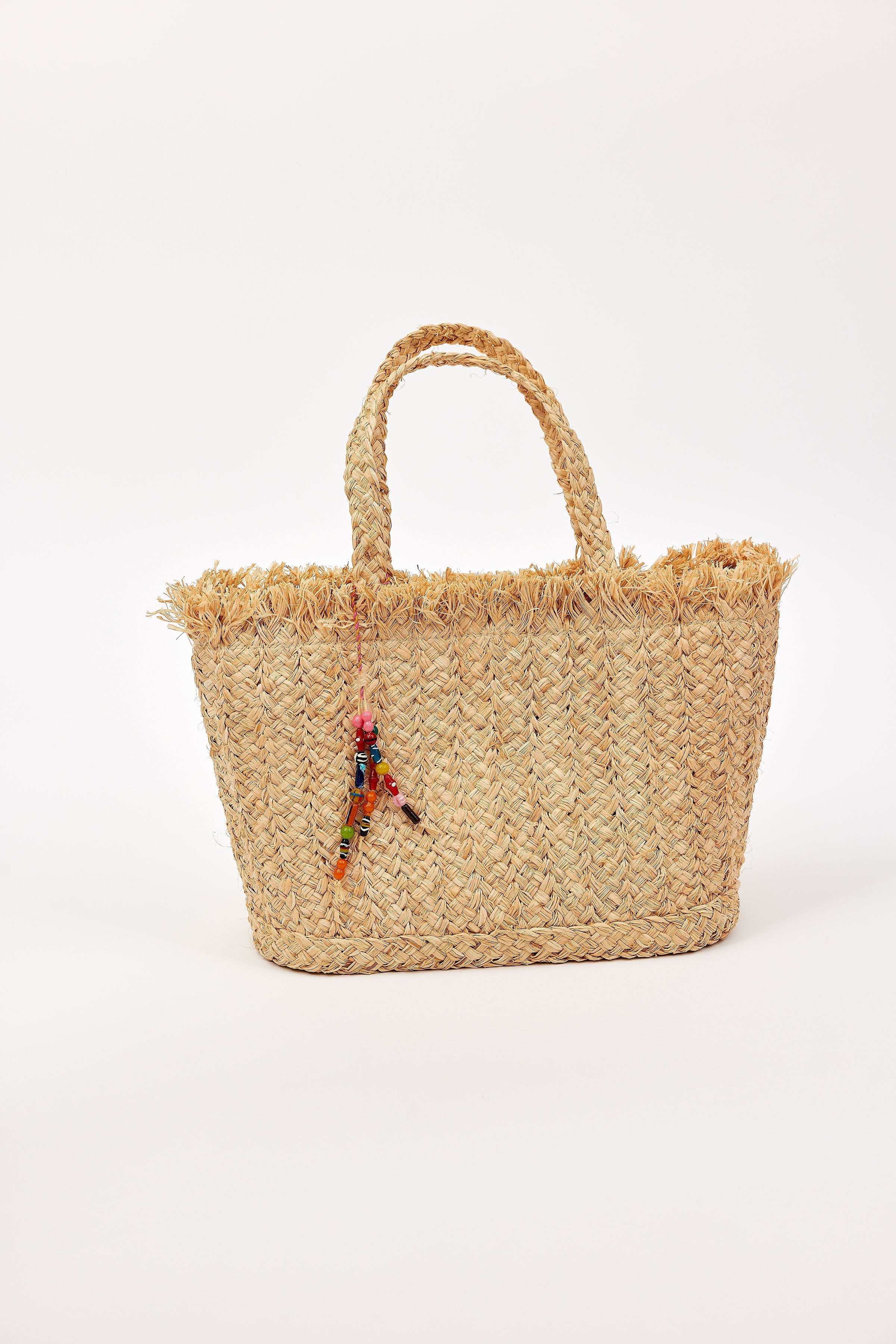 Hat Attack New York Talia Fringe Edge Tote, Natural