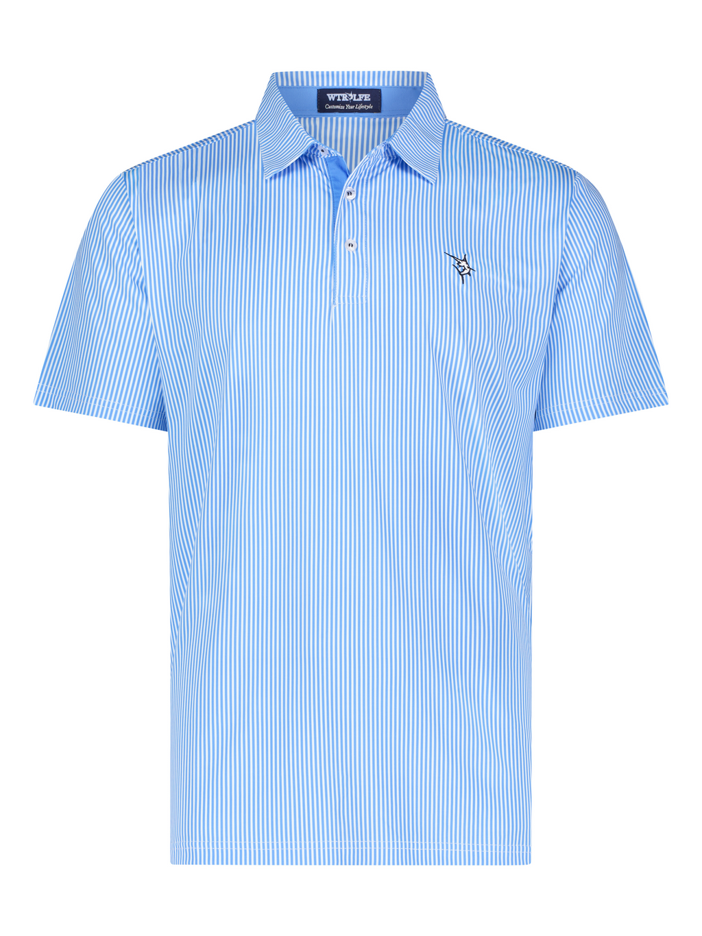 White Water Striper Polo, Light Blue