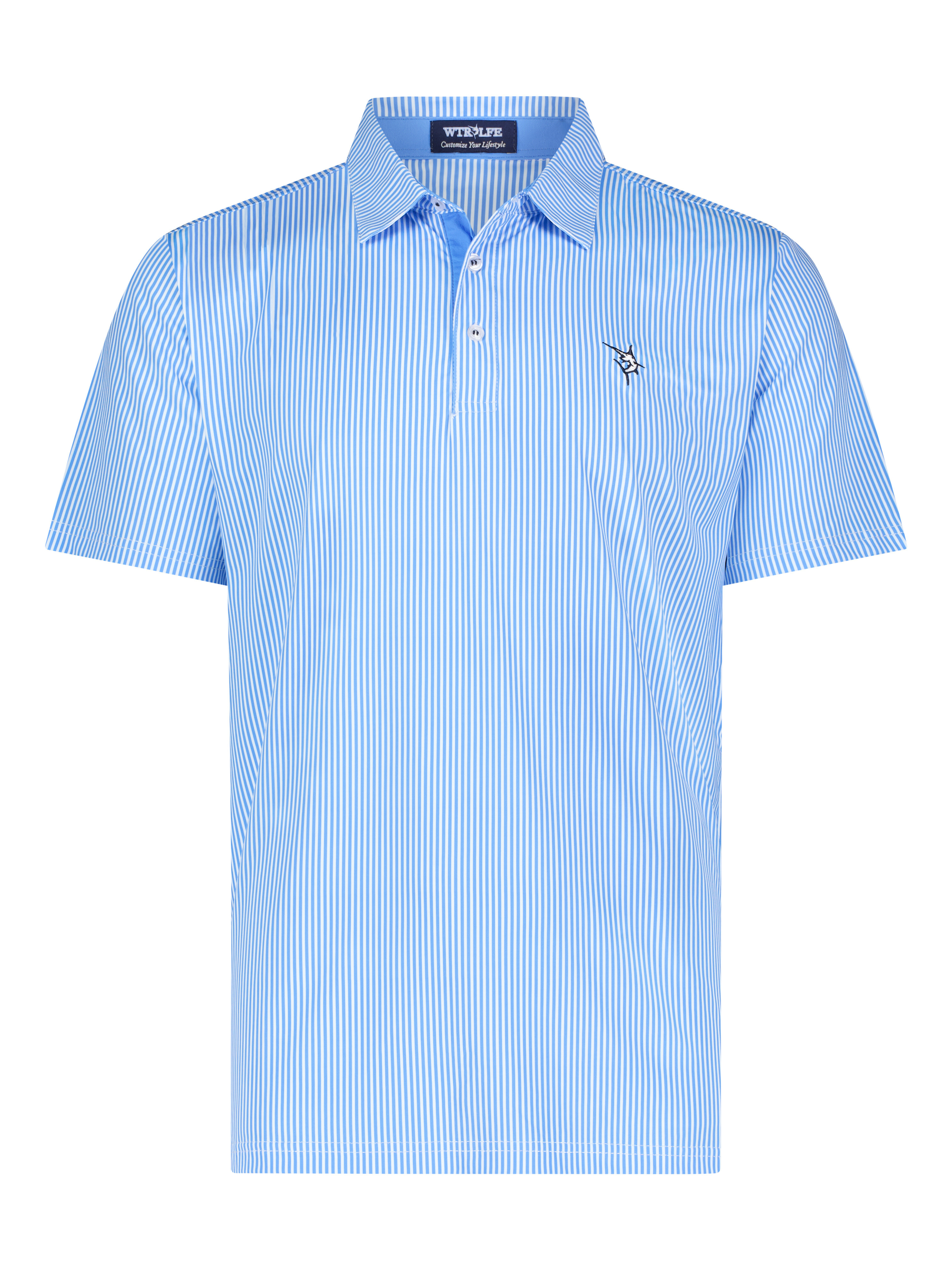 White Water Striper Polo, Light Blue
