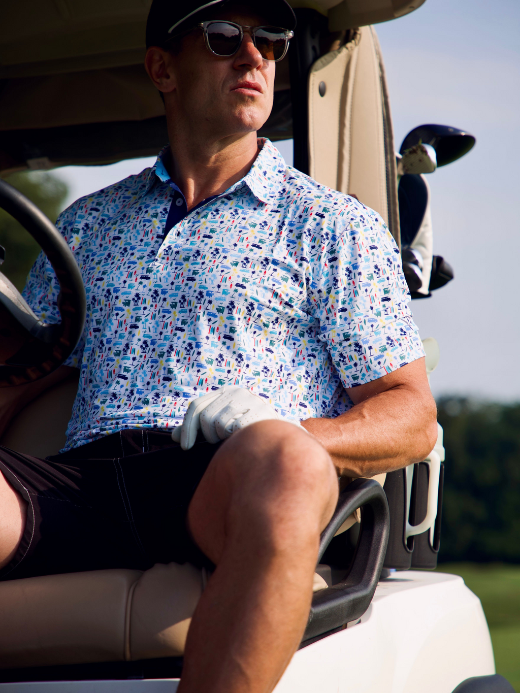 White Water Surfs Up Polo, Multi color
