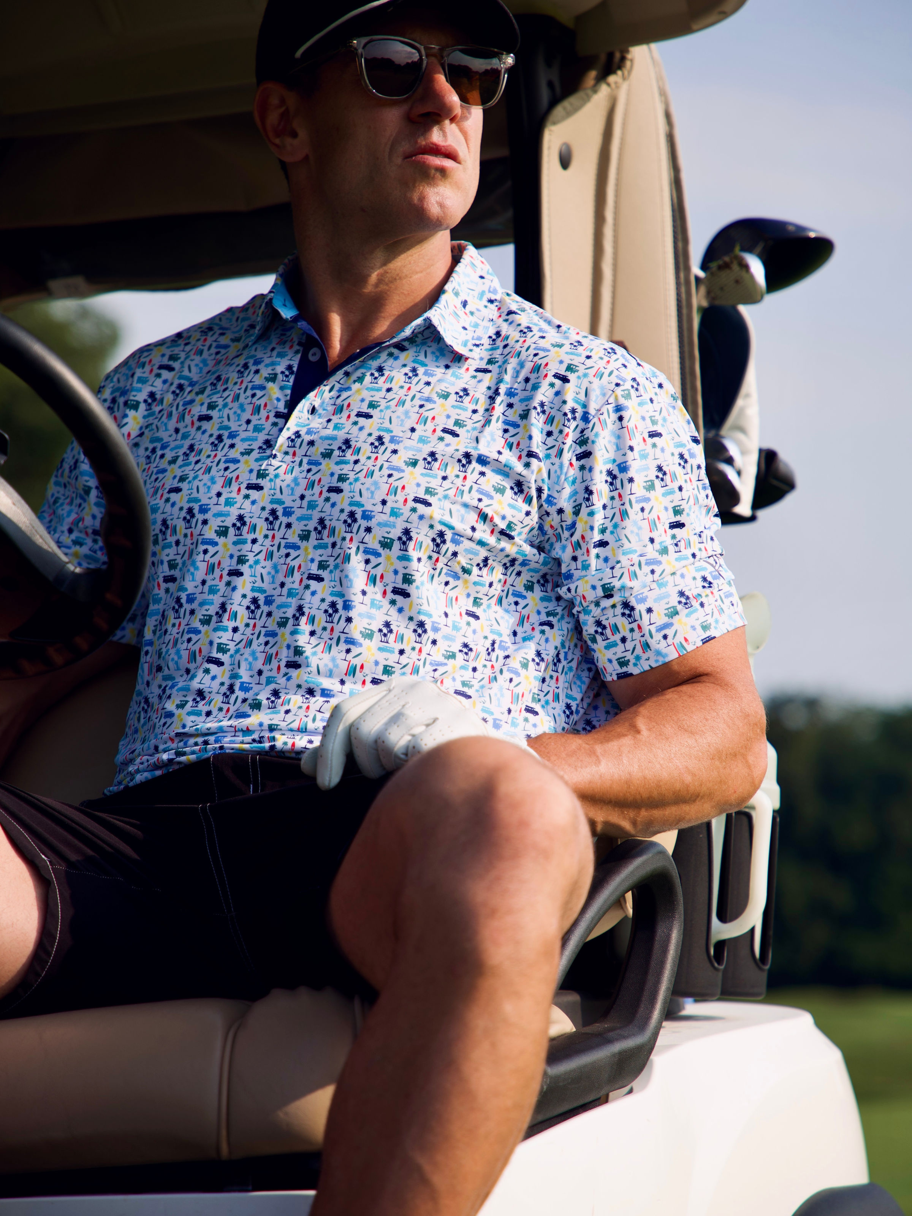 White Water Surfs Up Polo, Multi color