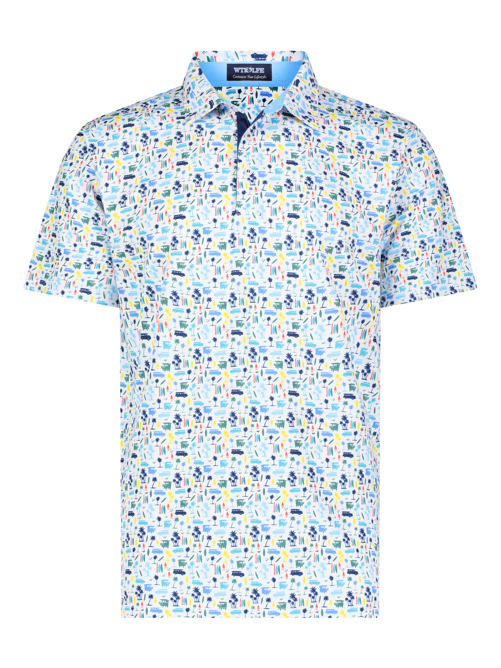 White Water Surfs Up Polo, Multi color