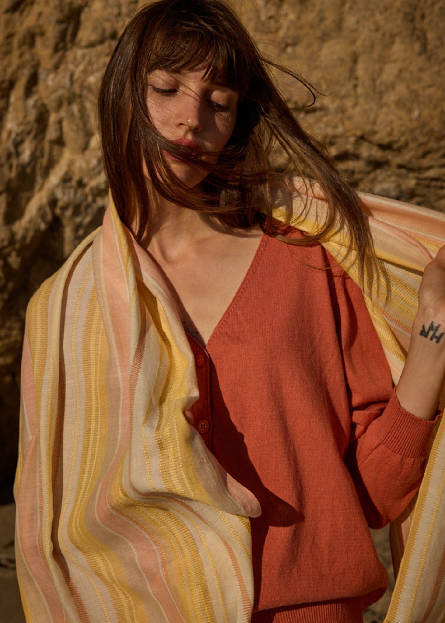 Saint James Multicolored striped scarf (INTERWOVEN EARTH)