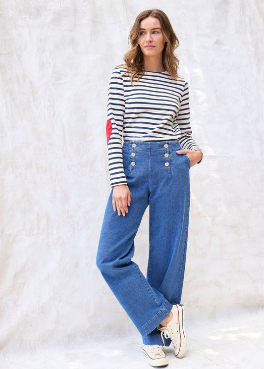 Saint James TORIE - Wide-Leg High Waist Jeans (DENIM)