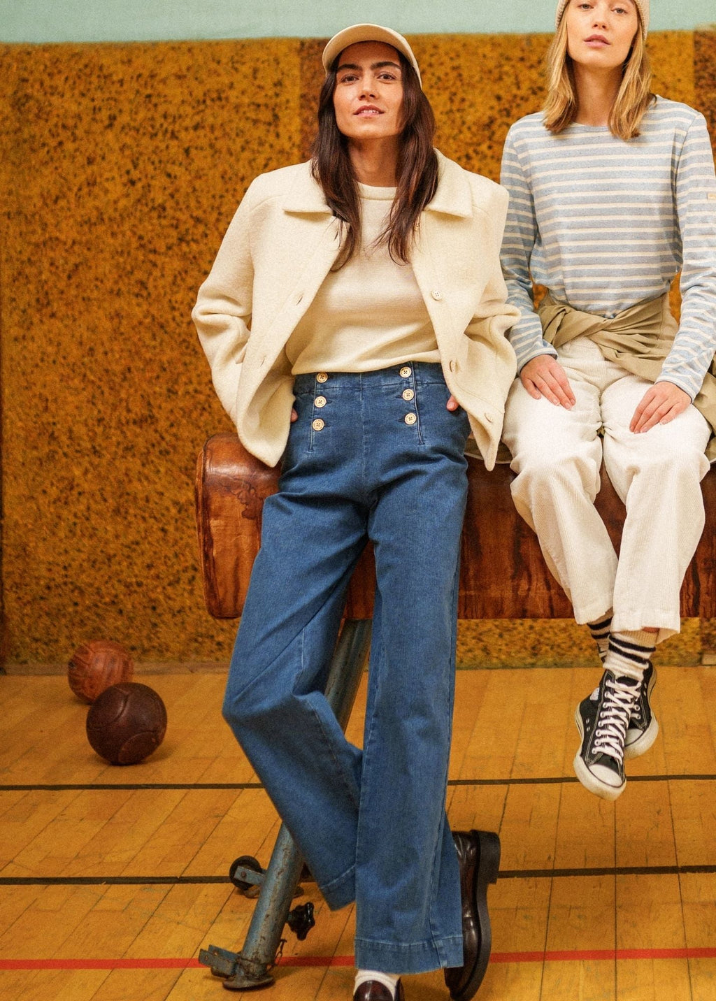 Saint James TORIE - Wide-Leg High Waist Jeans (DENIM)