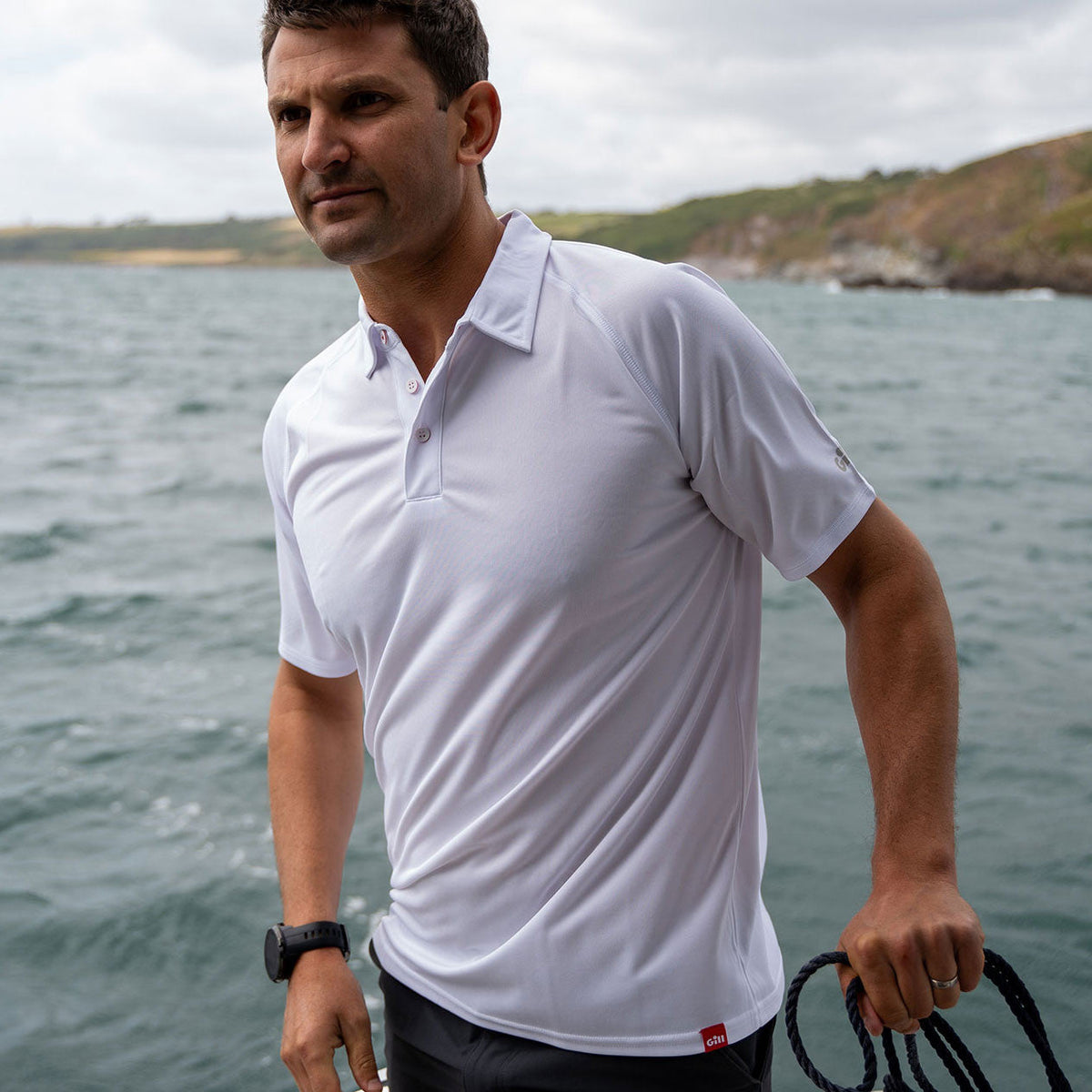 Gill Men’s UV Tec Polo Black - White