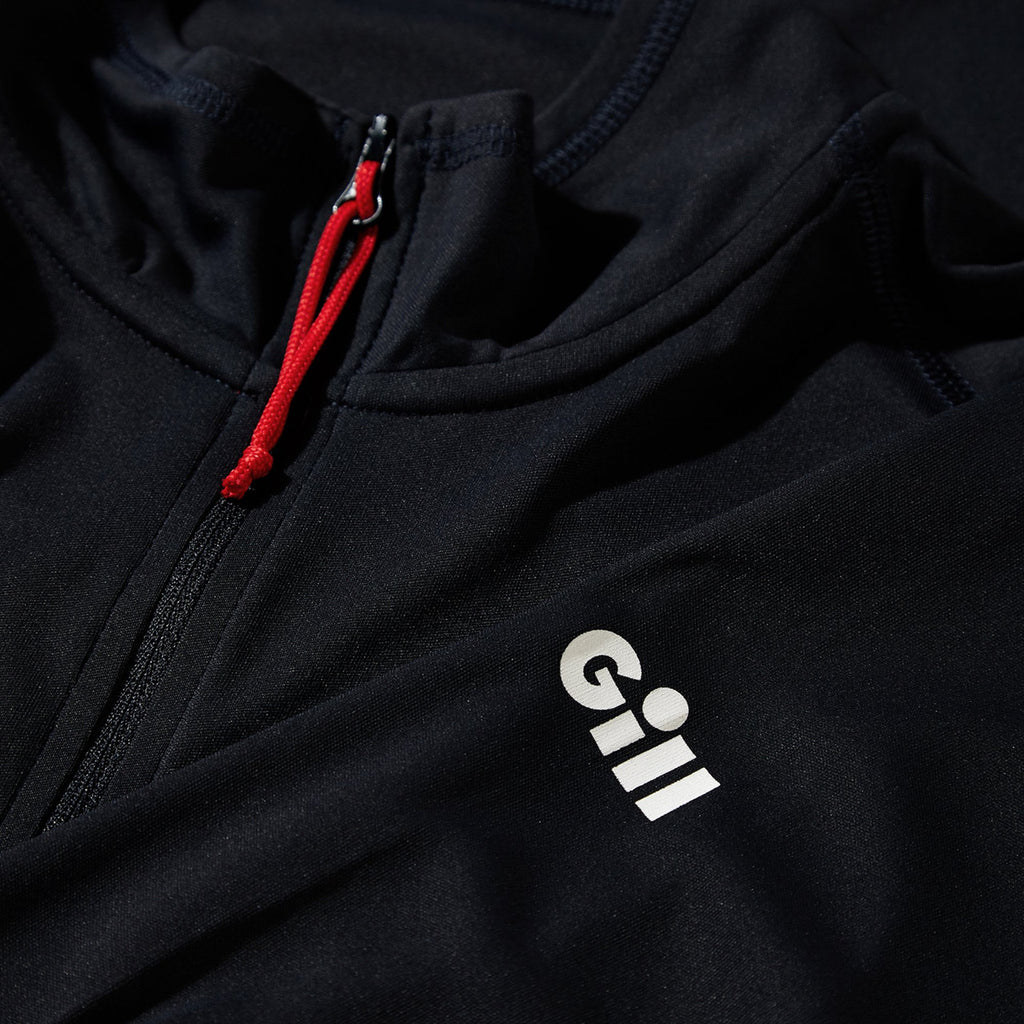 Gill Men’s UV Tec Long Sleeve Zip Tee Black