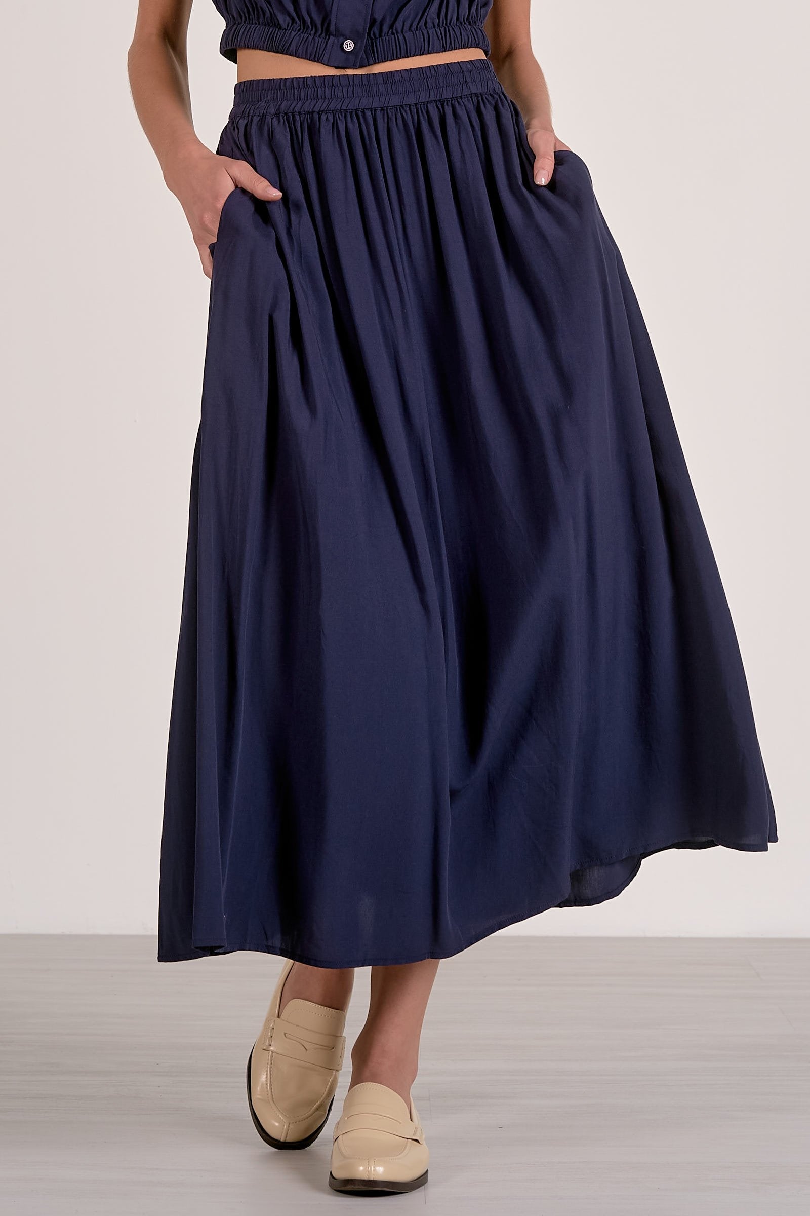 Vivi Midi Skirt Navy