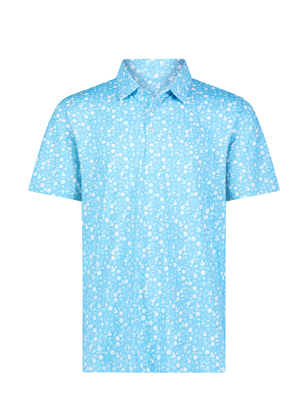 White Water Vacation Polo, Aqua Blue
