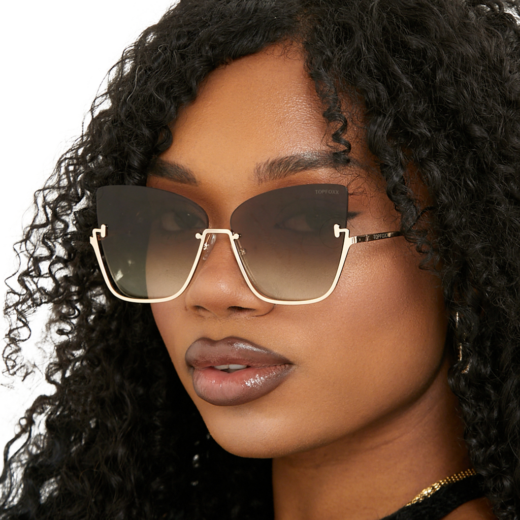 Vixen - Oversized Metal Cateye Sunglasses