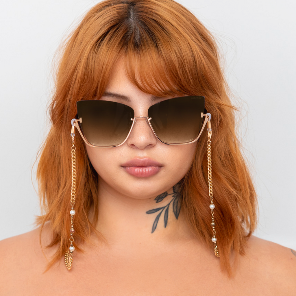 Vixen - Oversized Metal Cateye Sunglasses