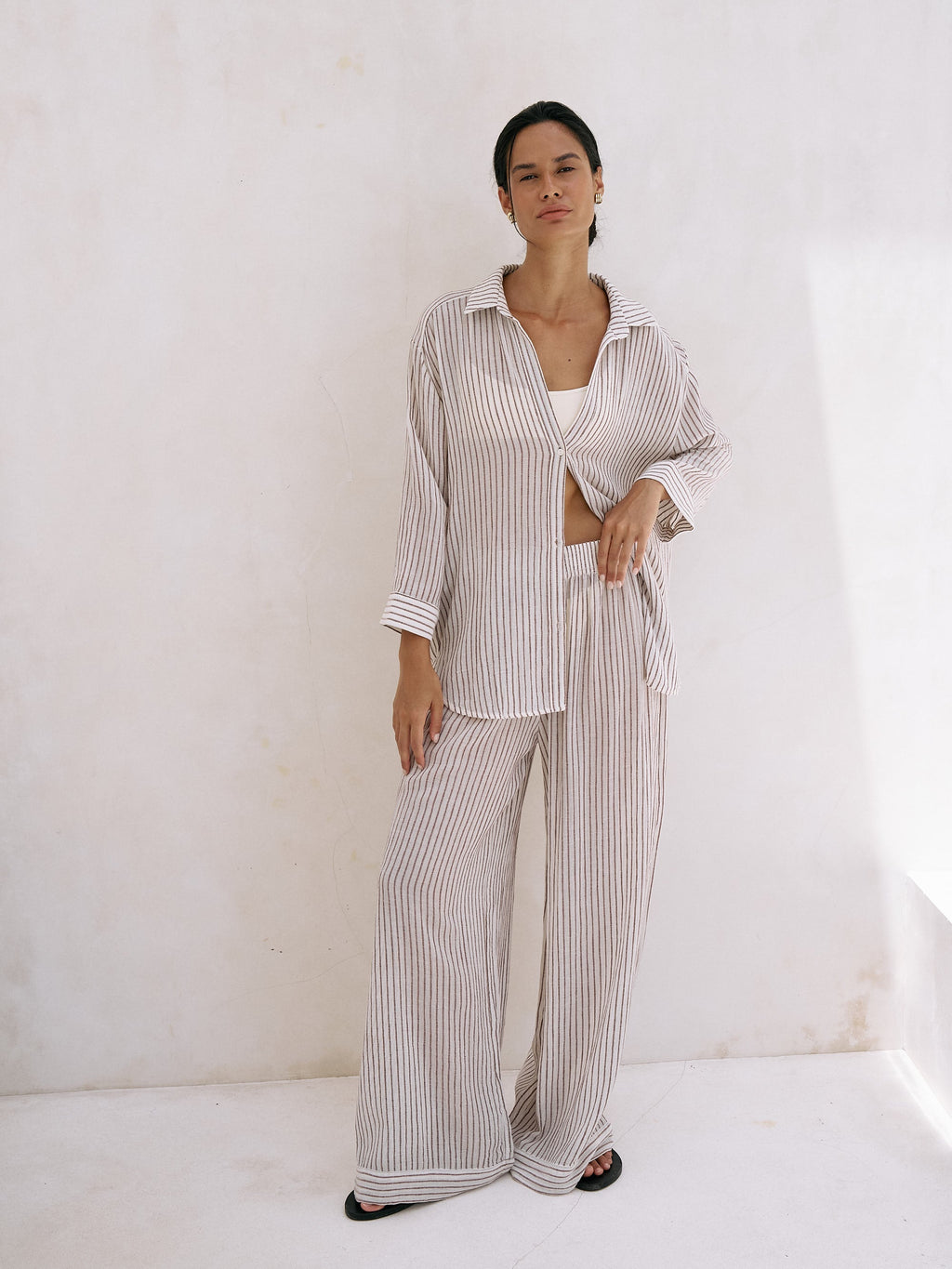 The Handloom Voyage Set Burgundy Stripes