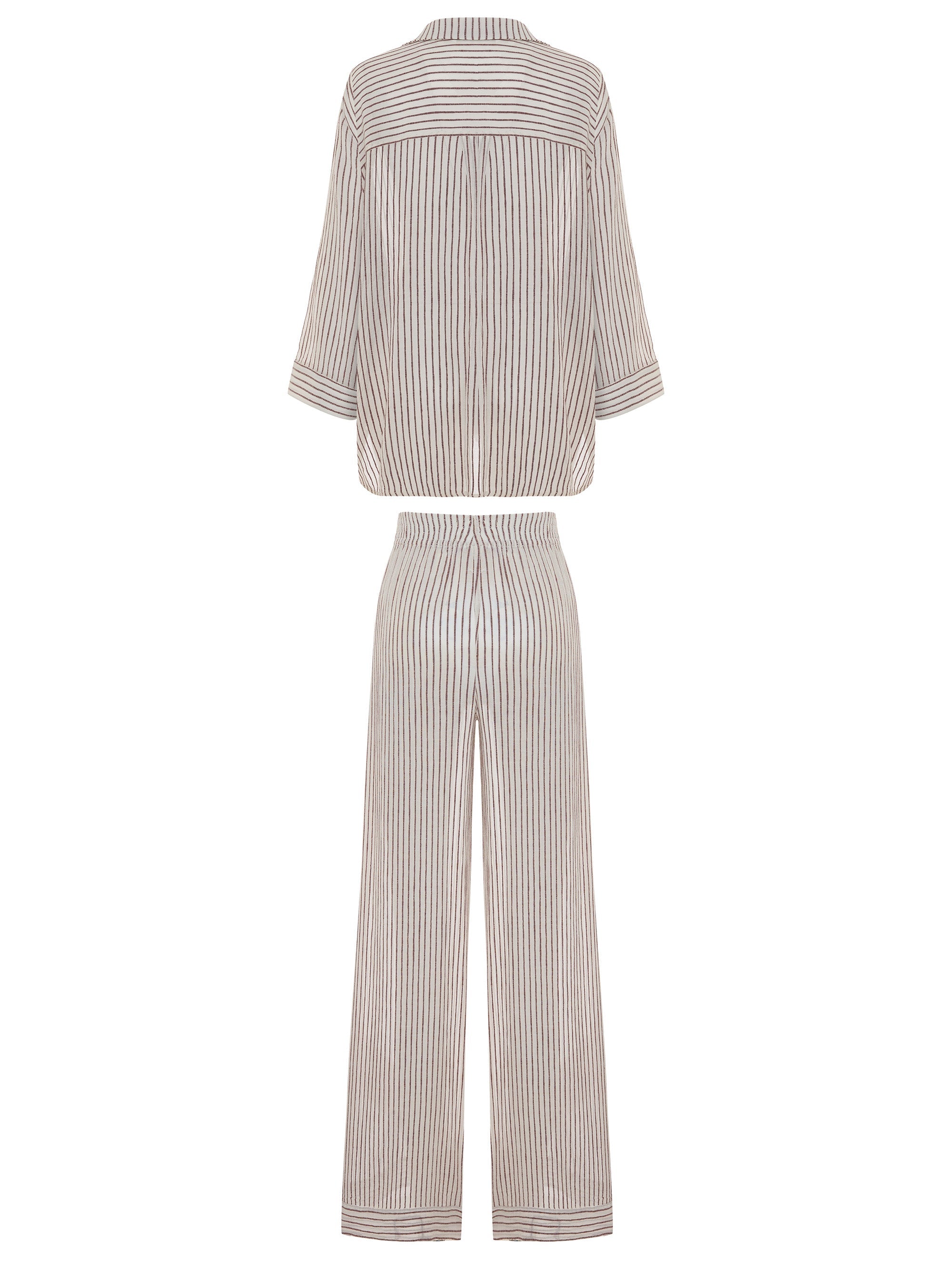 The Handloom Voyage Set Burgundy Stripes