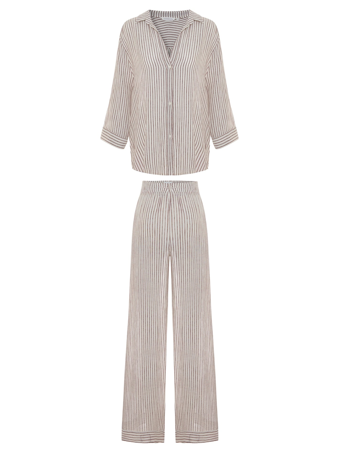 The Handloom Voyage Set Burgundy Stripes