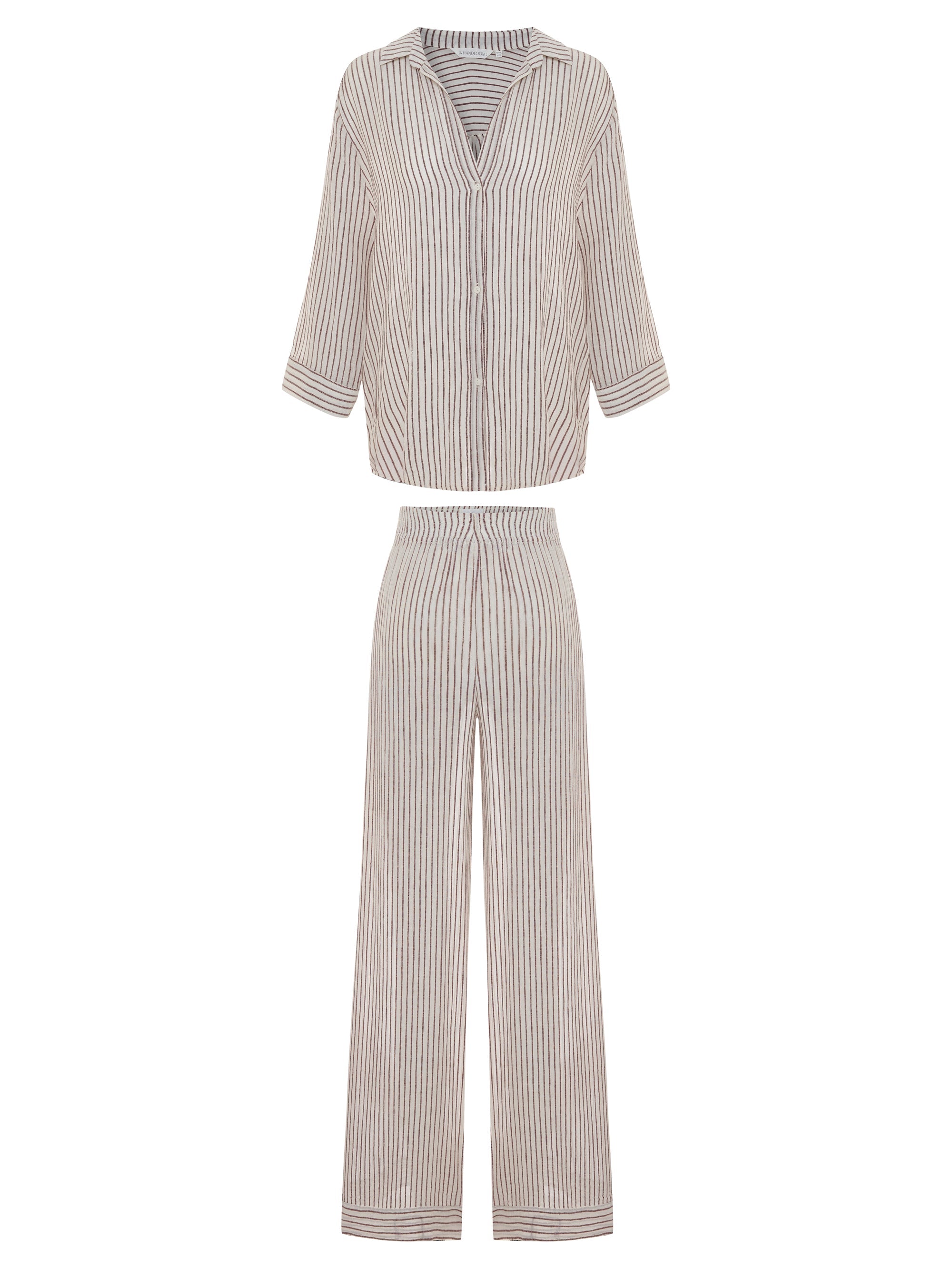 The Handloom Voyage Set Burgundy Stripes