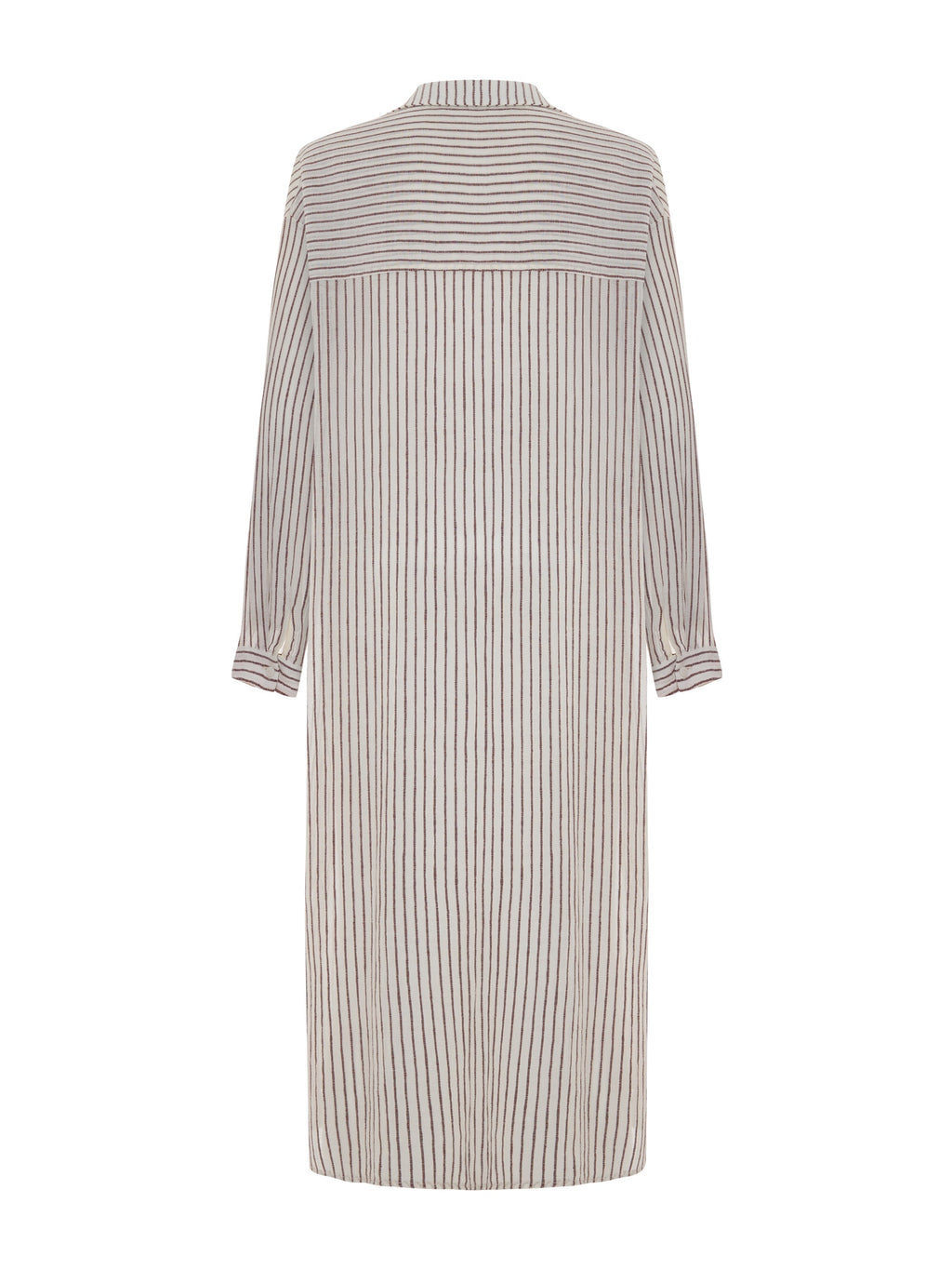 The Handloom Voyage Shirt Dress Burgundy Stripes