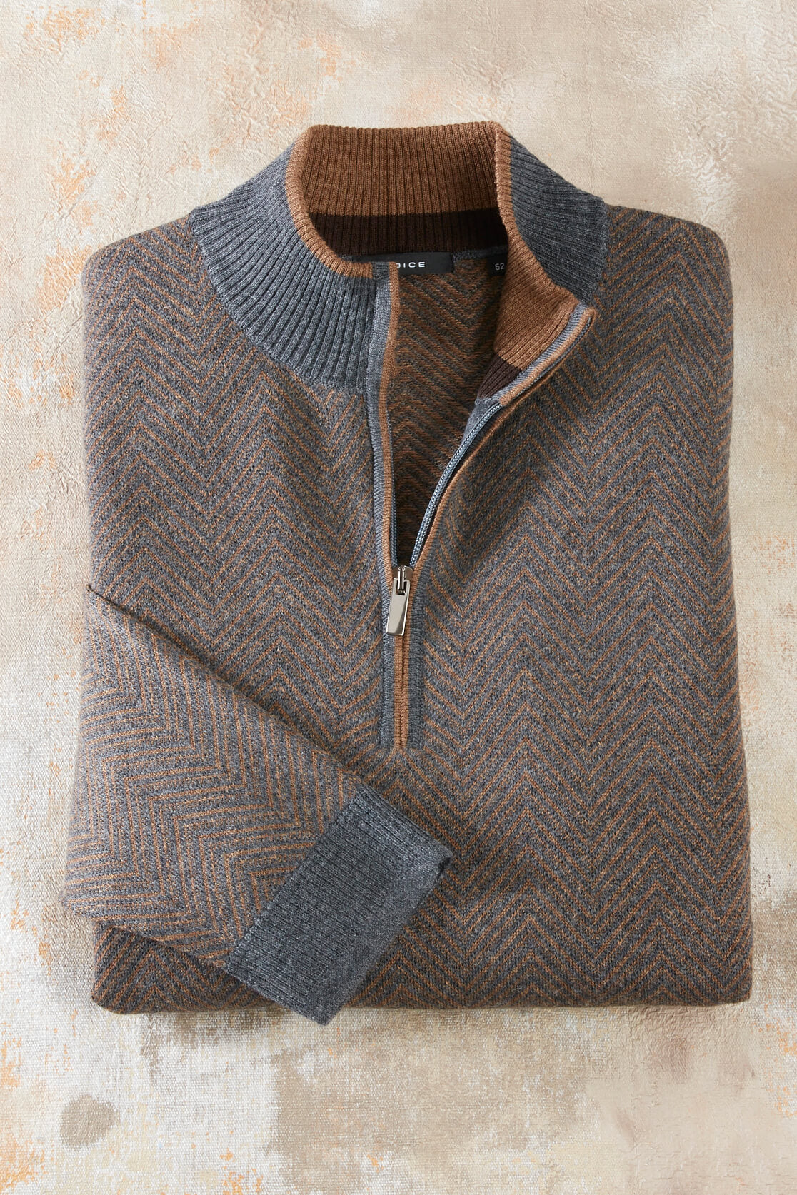 Patrick James Wide Herringbone Mock 1/4 Zip