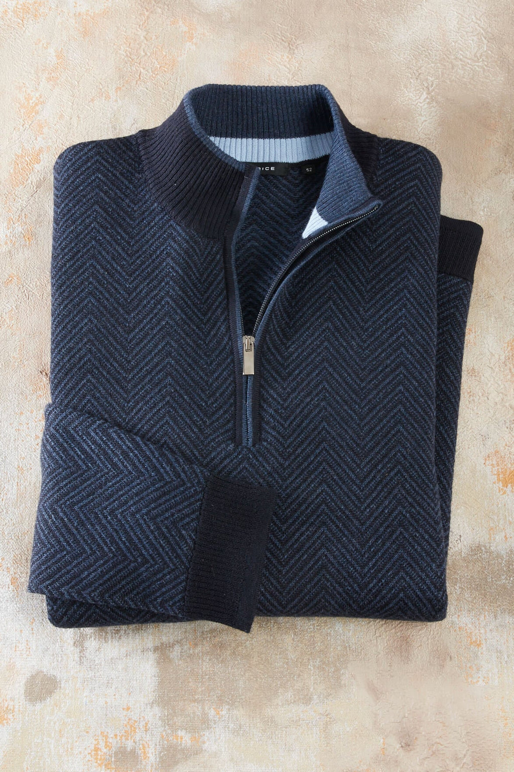 Patrick James Wide Herringbone Mock 1/4 Zip