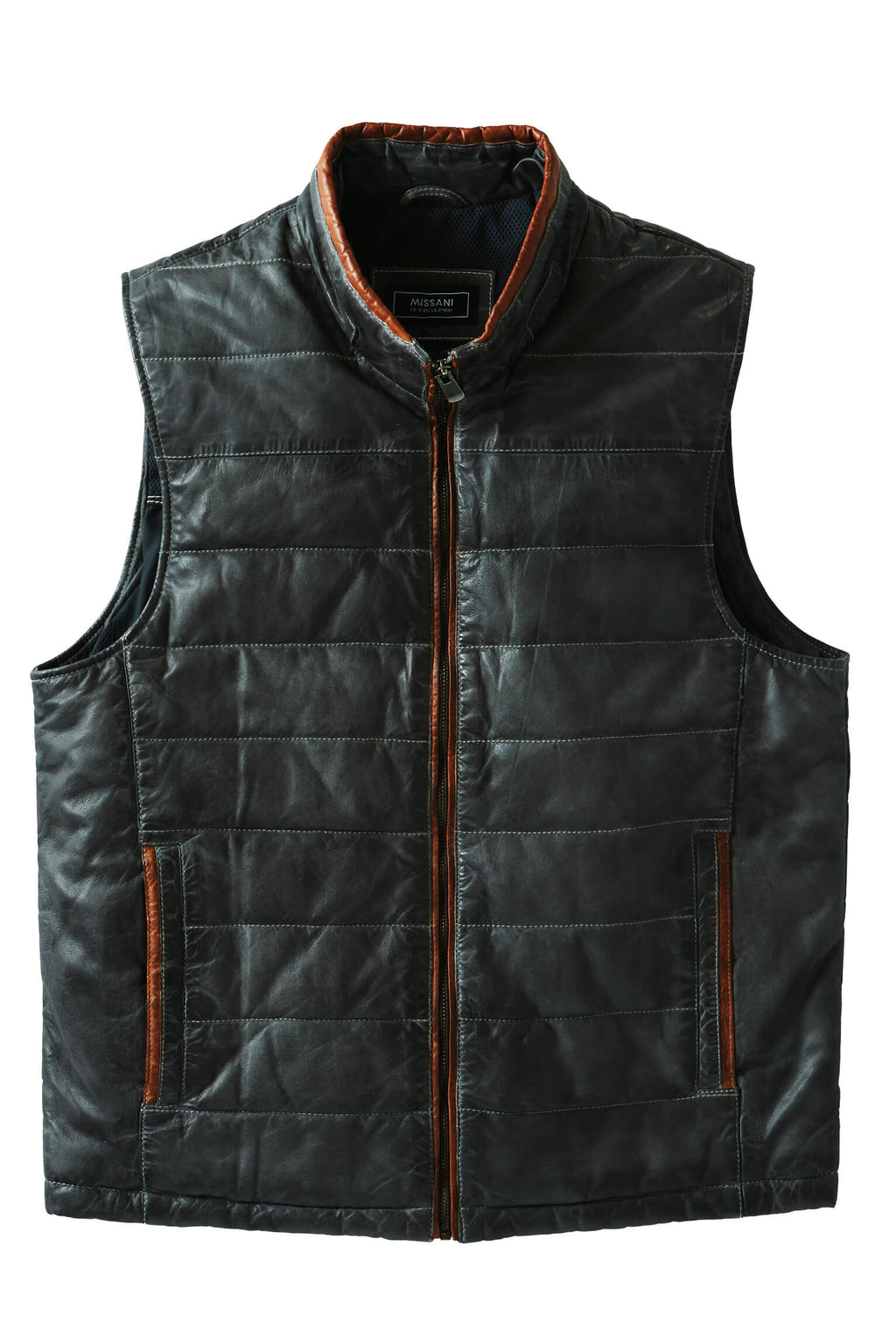 Patrick James Horizontal Quilted Leather Vest