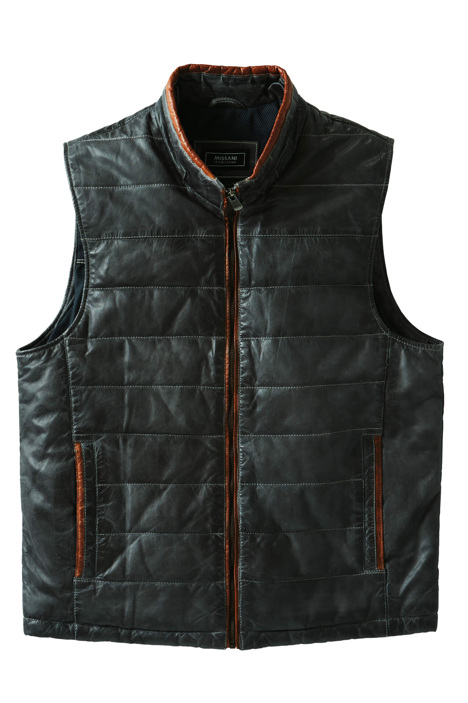 Patrick James Horizontal Quilted Leather Vest