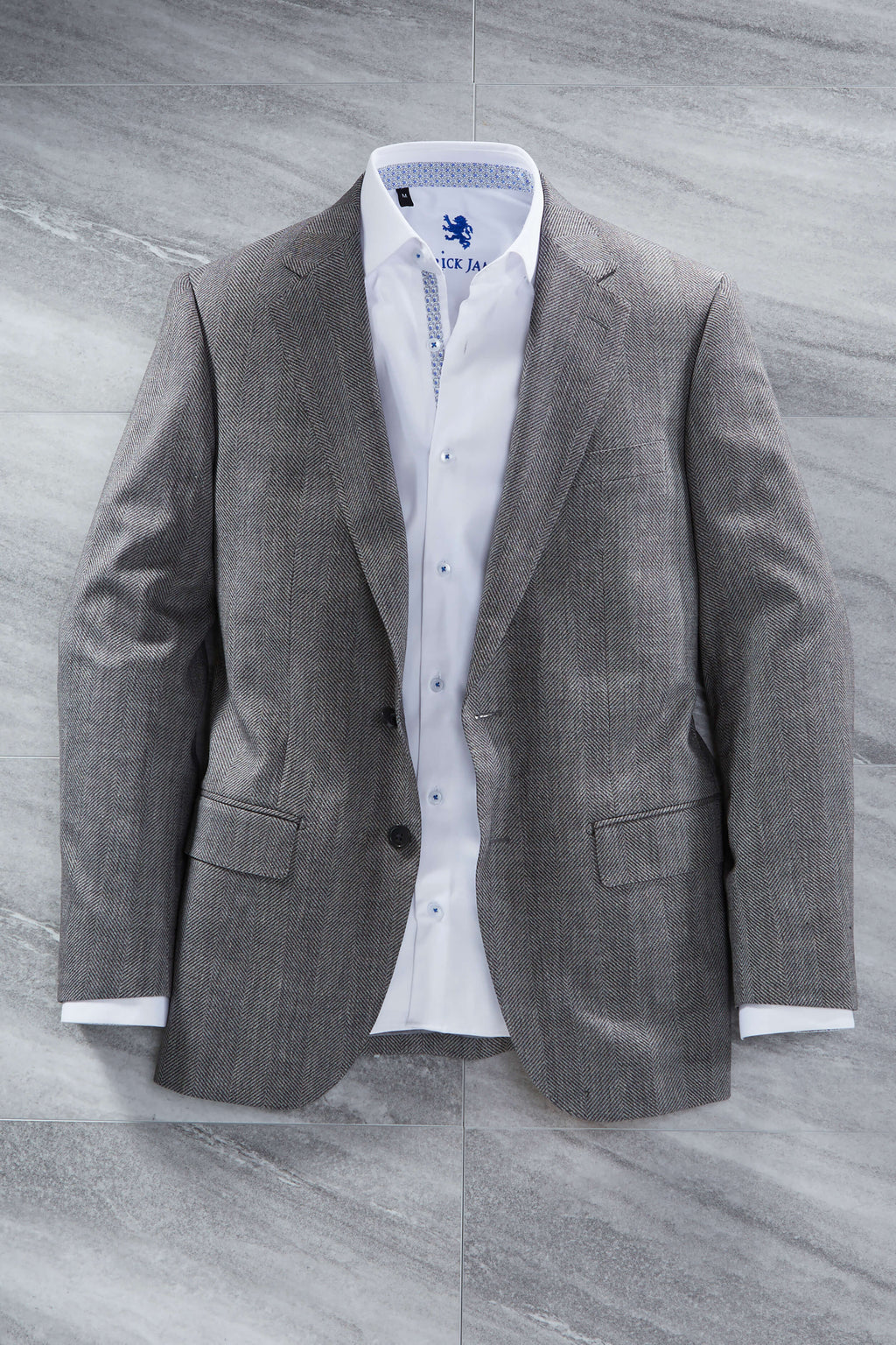 Patrick James 2 Button Side Vent Herringbone Sport Coat