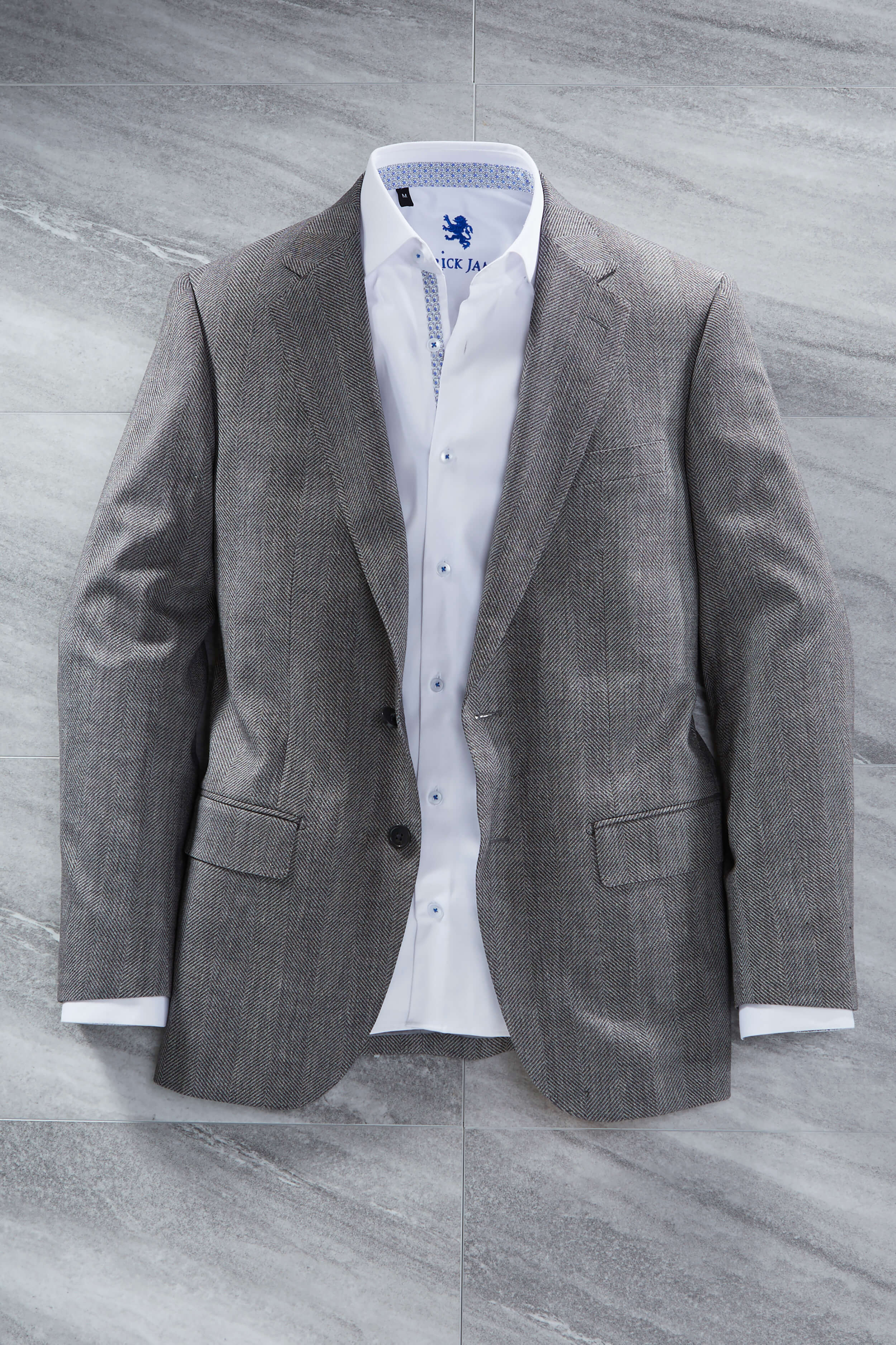 Patrick James 2 Button Side Vent Herringbone Sport Coat