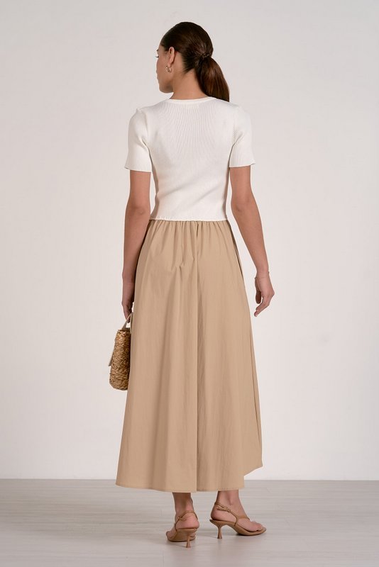 Riley Dress White Tan