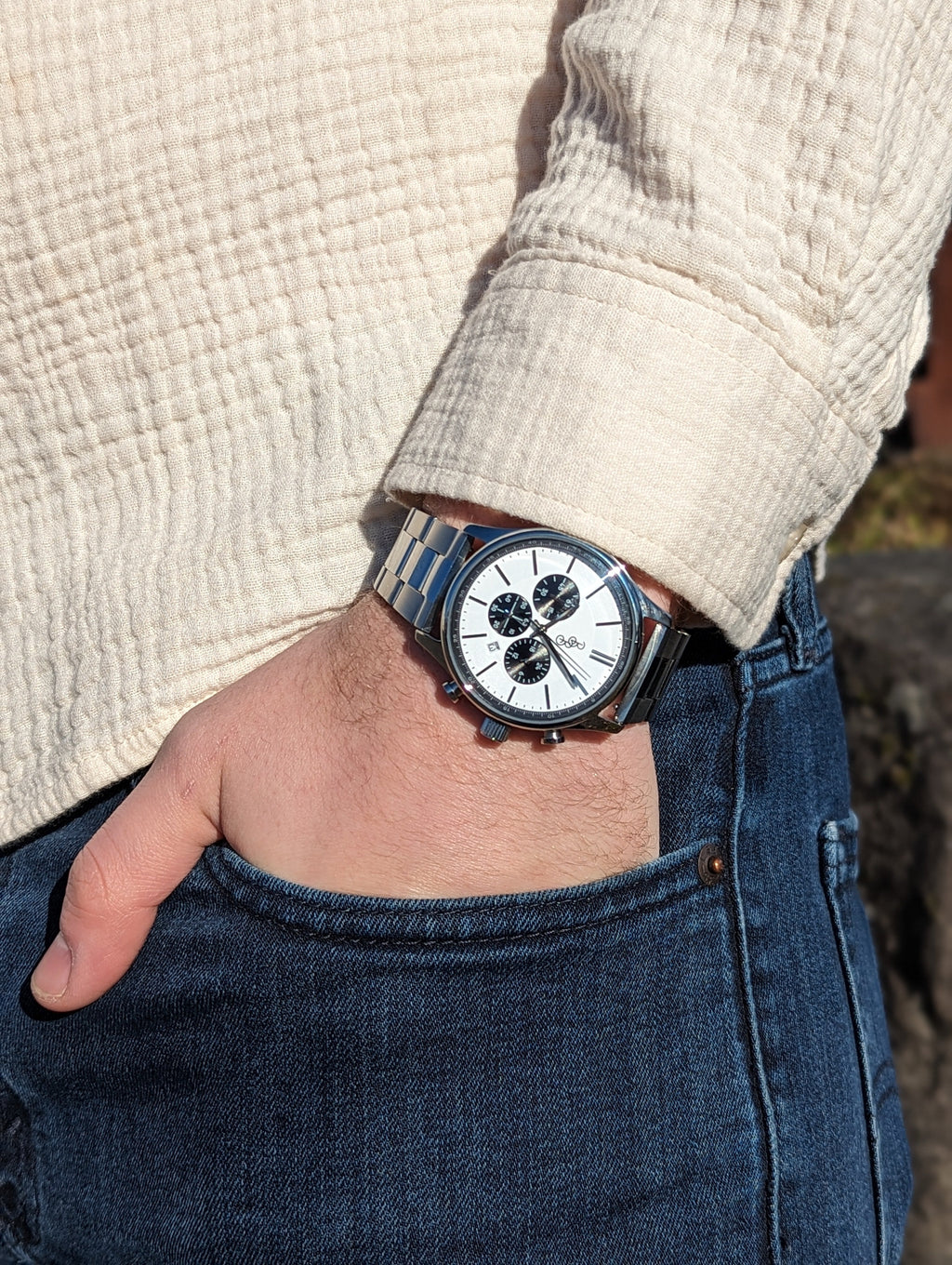 White and Black Chronograph