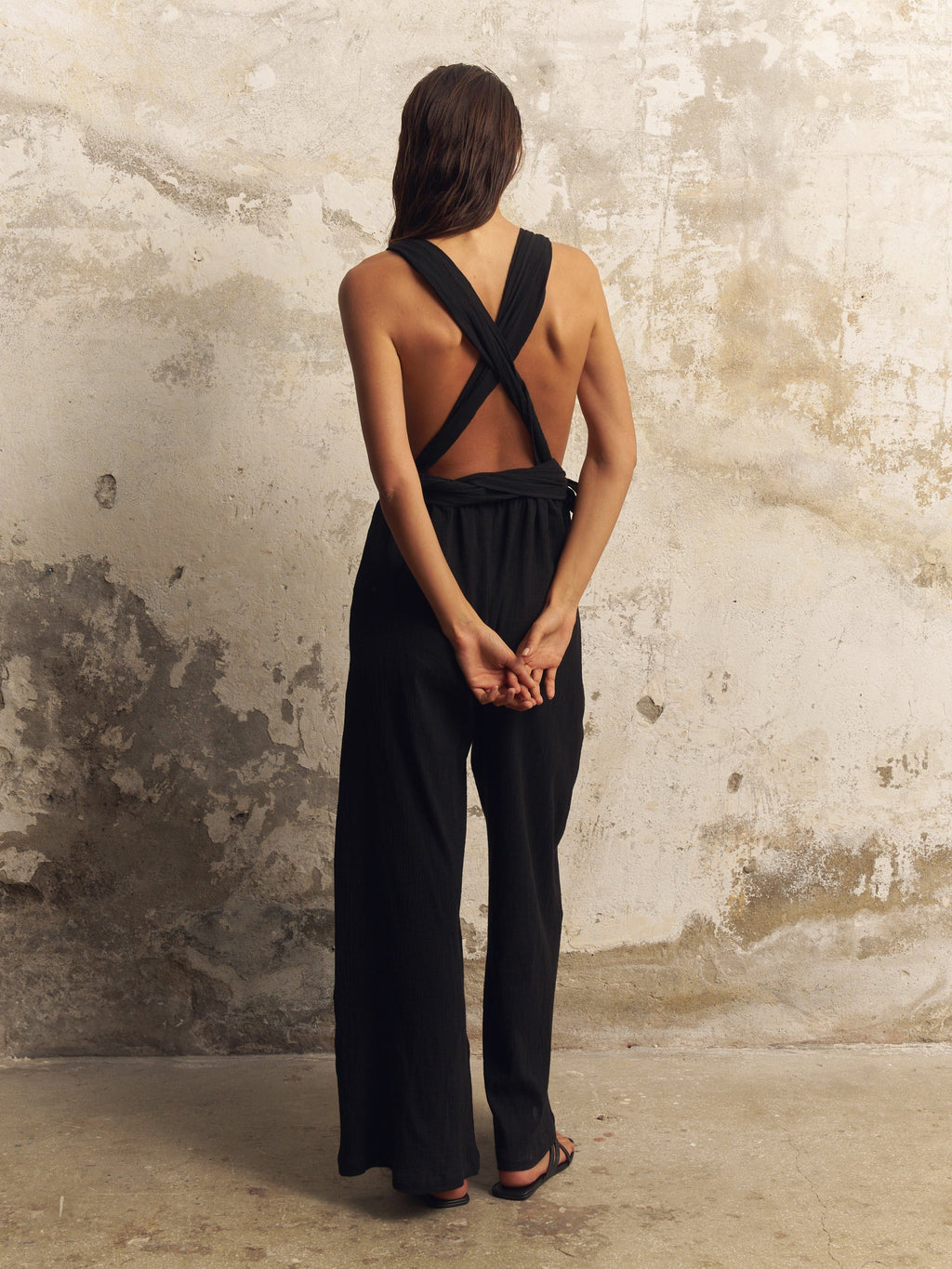The Handloom Wrap Your Way Jumpsuit Black