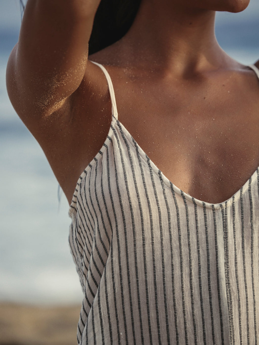 The Handloom Yaz Dress Black Stripes