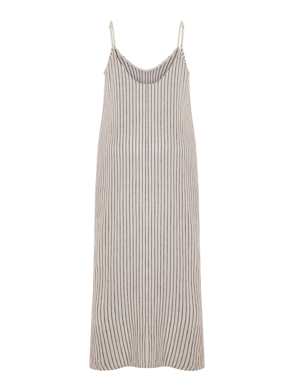 The Handloom Yaz Dress Burgundy Stripes