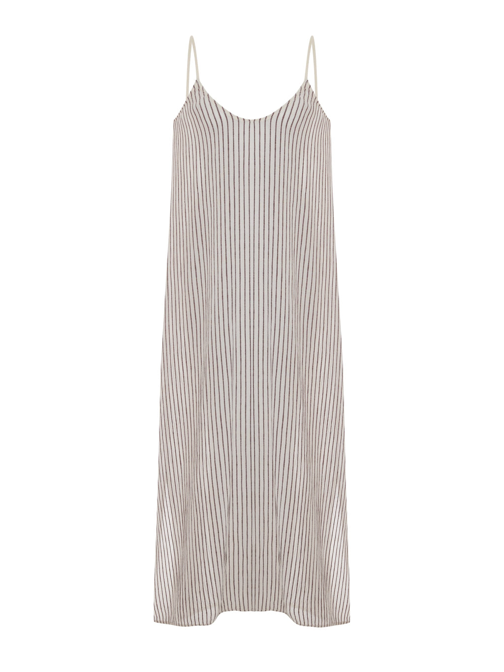 The Handloom Yaz Dress Burgundy Stripes