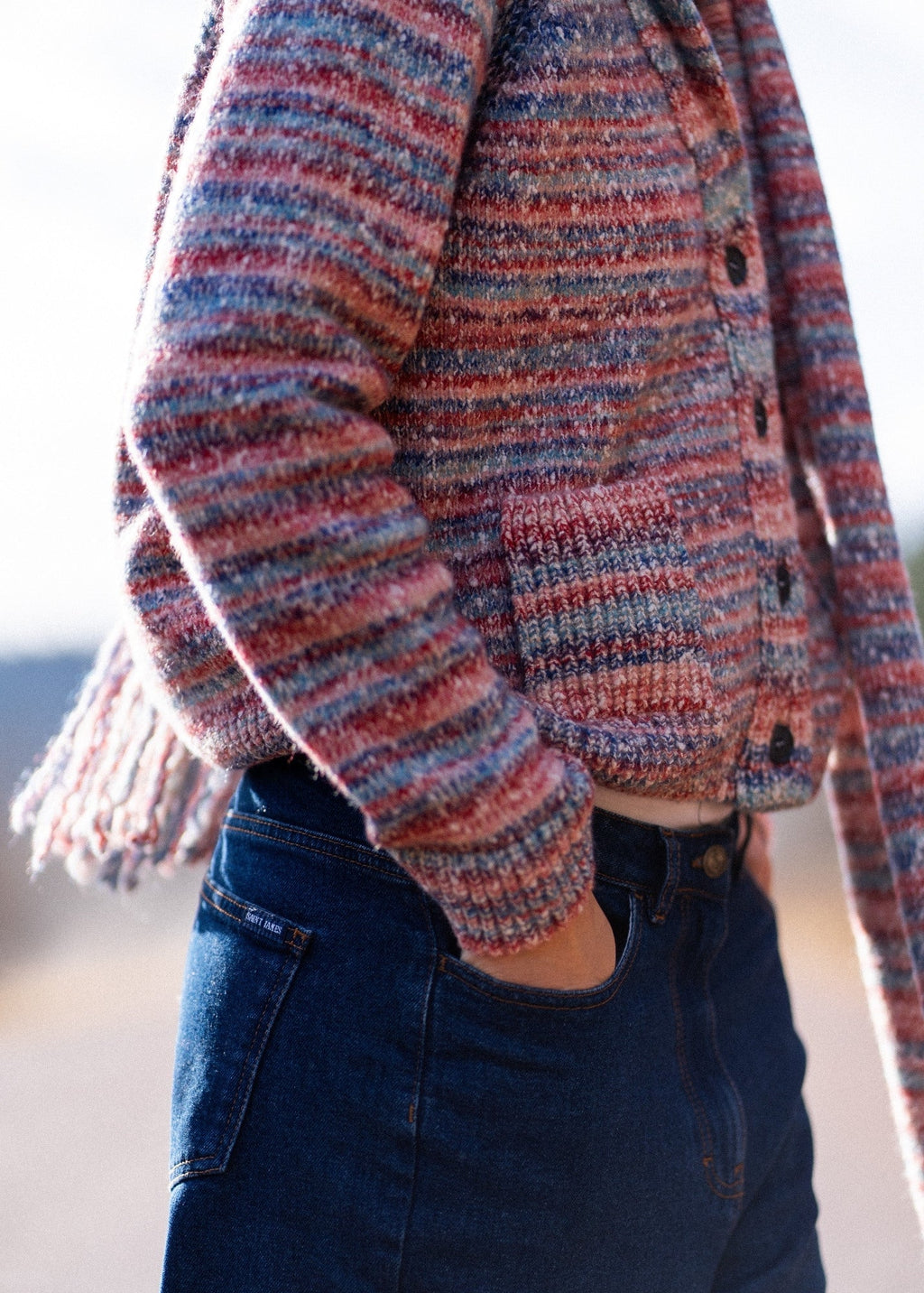 Saint James ZURICH – Multicolor Shawl Collar Cardigan (FRONTIER CHIC MULTICO)