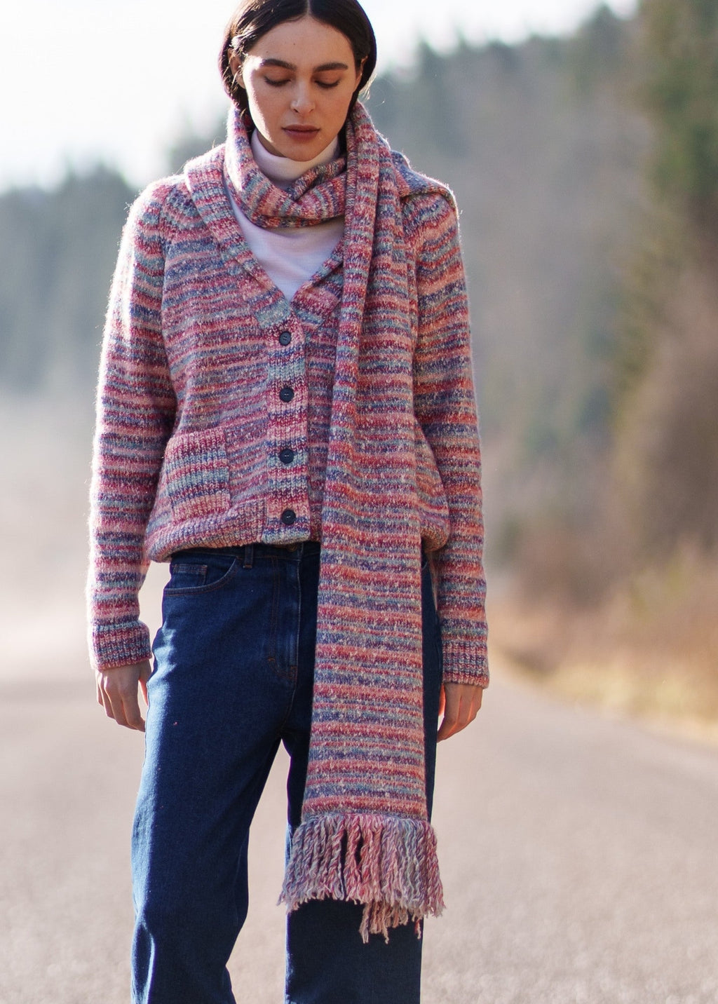 Saint James ZURICH – Multicolor Shawl Collar Cardigan (FRONTIER CHIC MULTICO)