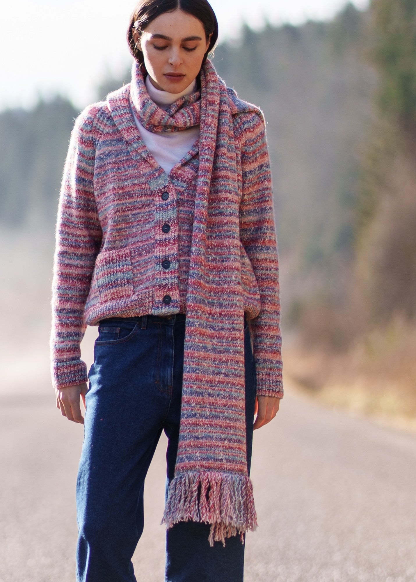 Saint James ZURICH – Multicolor Shawl Collar Cardigan (FRONTIER CHIC MULTICO)