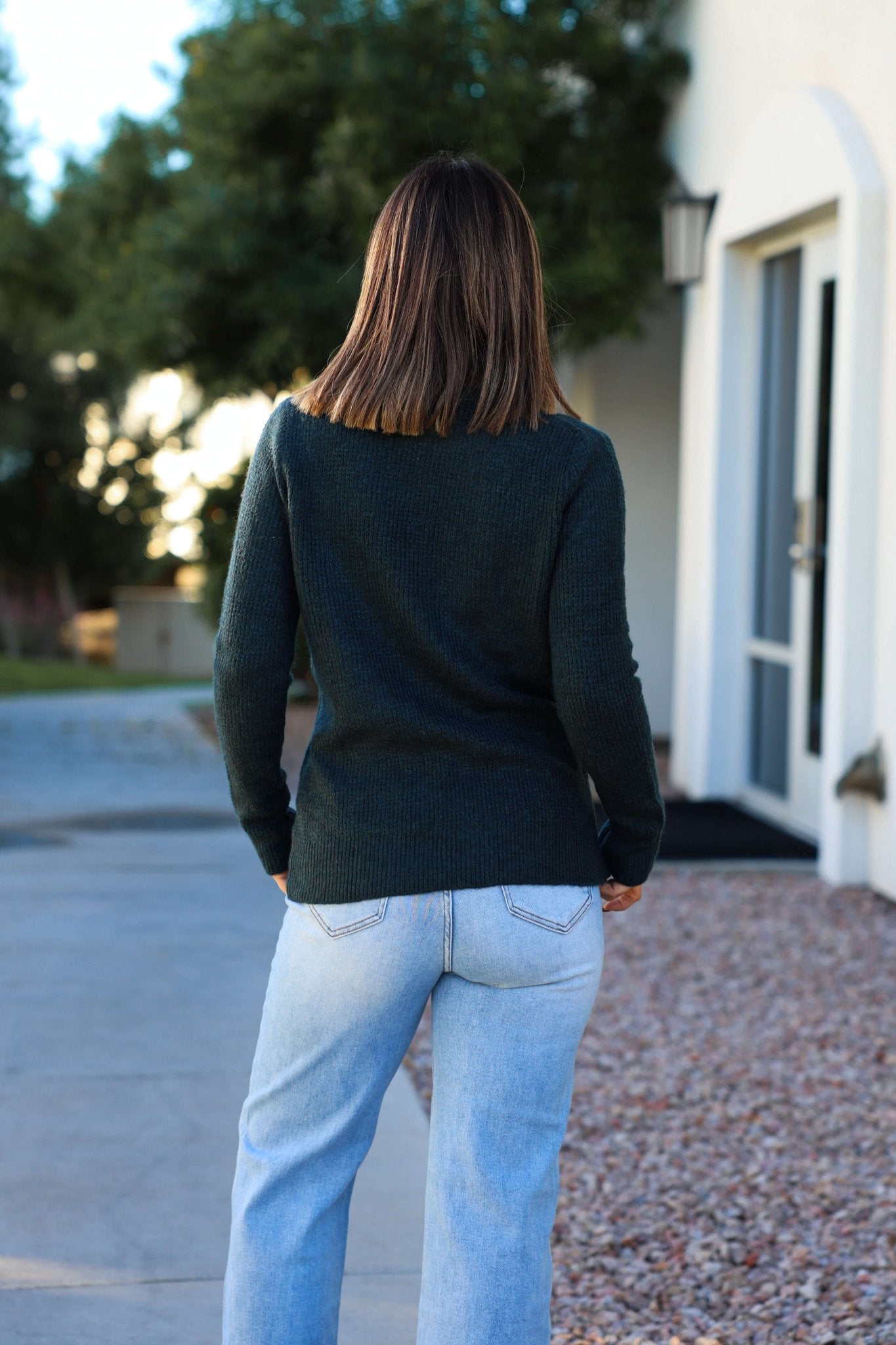 Autumn Glow Brushed Teal Waffle Knit Sweater - FINAL SALE