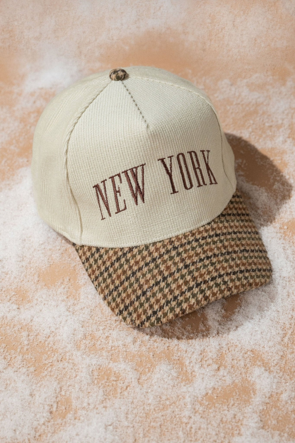 Beige New York Corduroy Baseball Hat - FINAL SALE