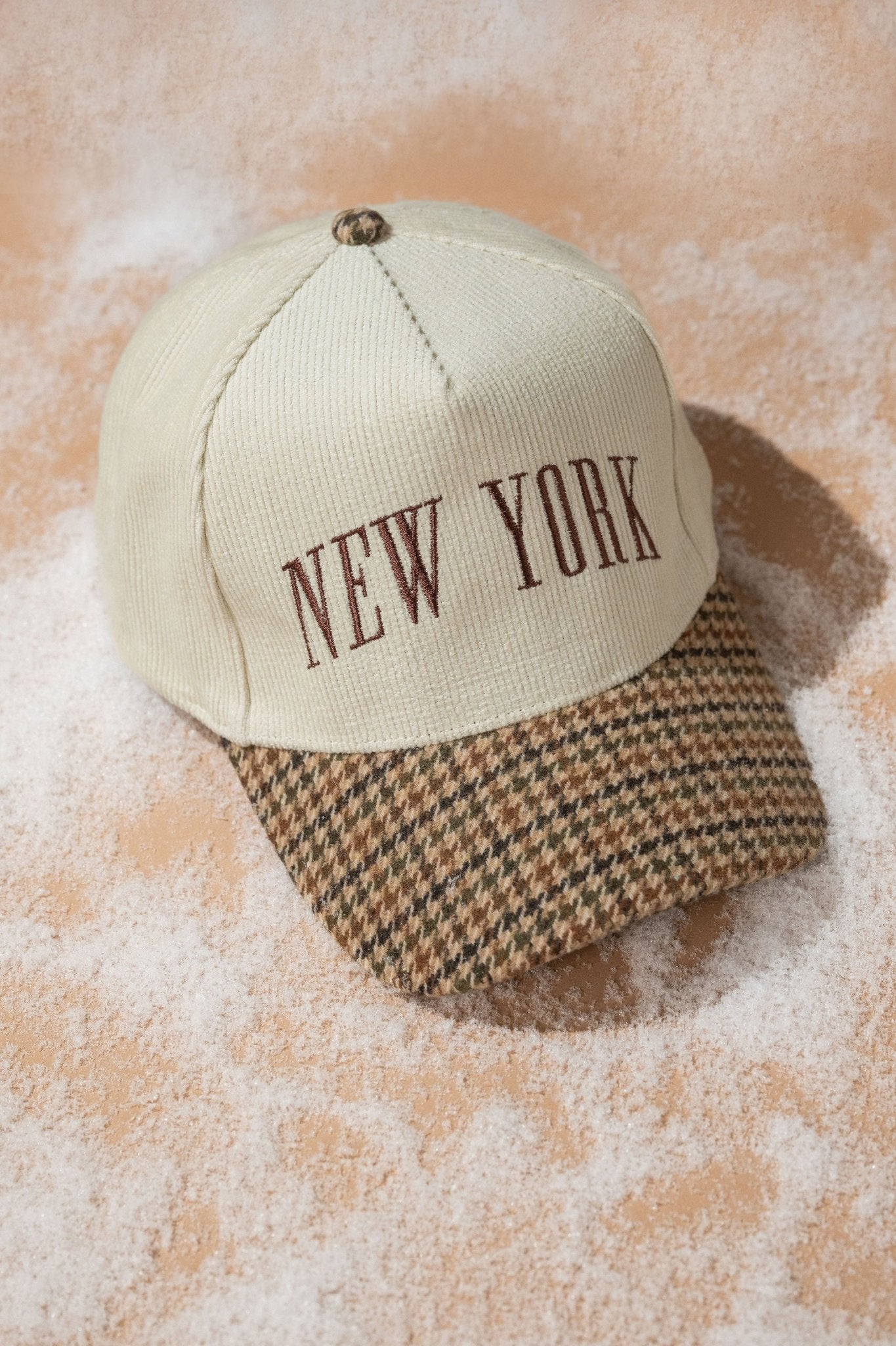 Beige New York Corduroy Baseball Hat - FINAL SALE