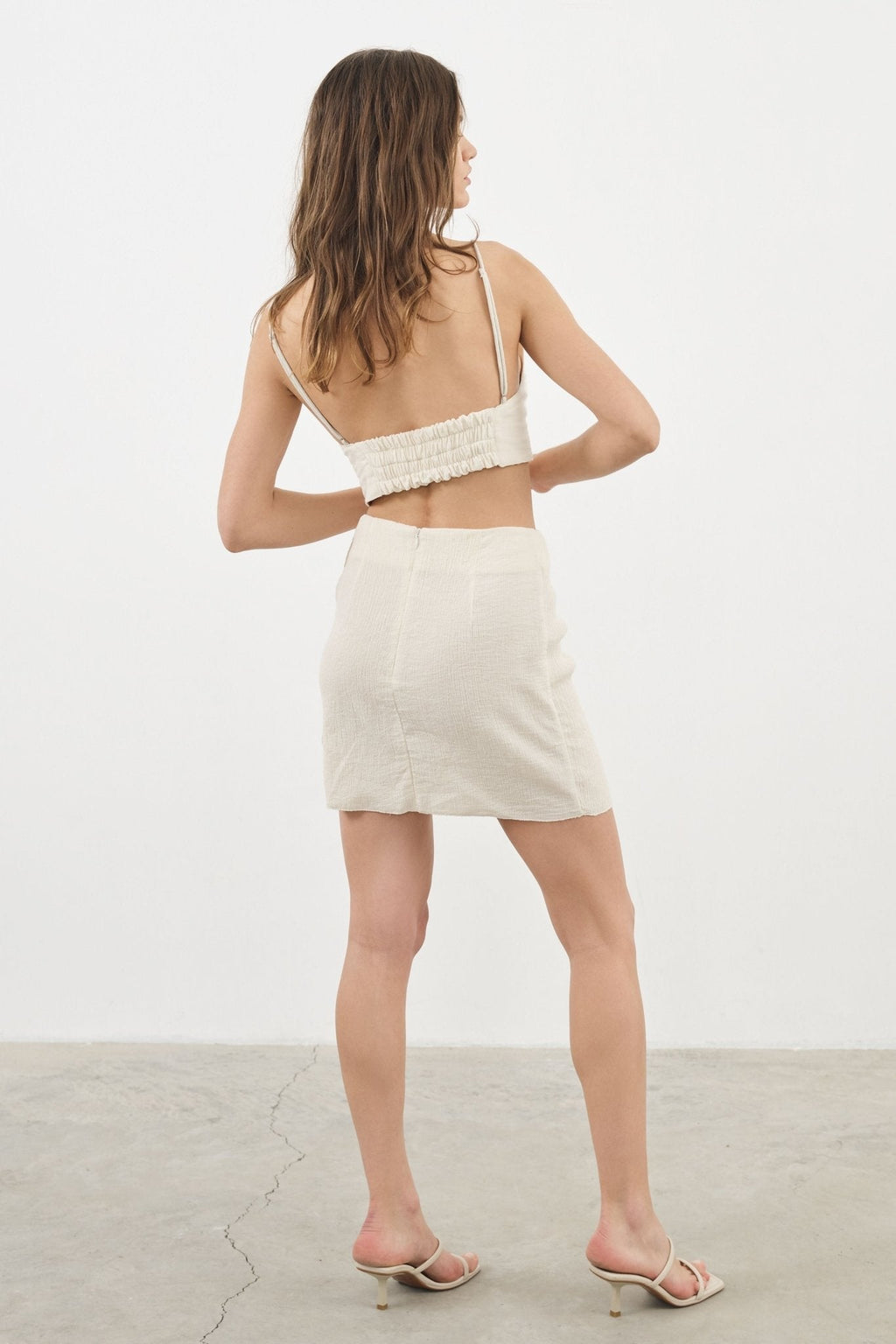The Handloom Bella Mini Skirt Natural