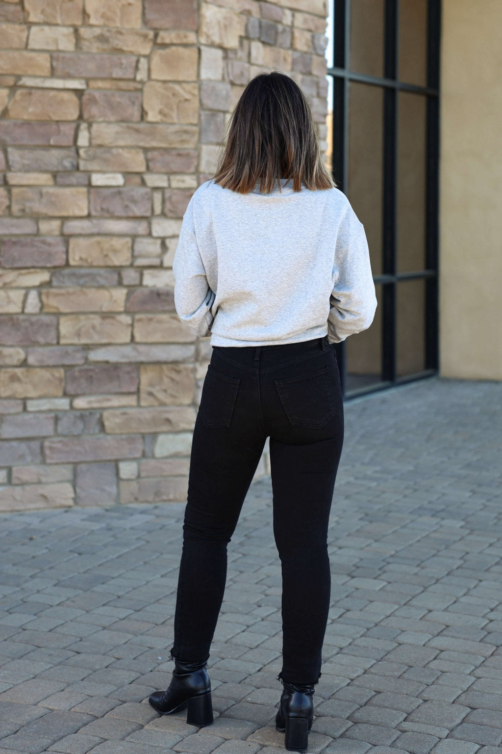 Black Frayed Hem Straight Leg Jeans - FINAL SALE