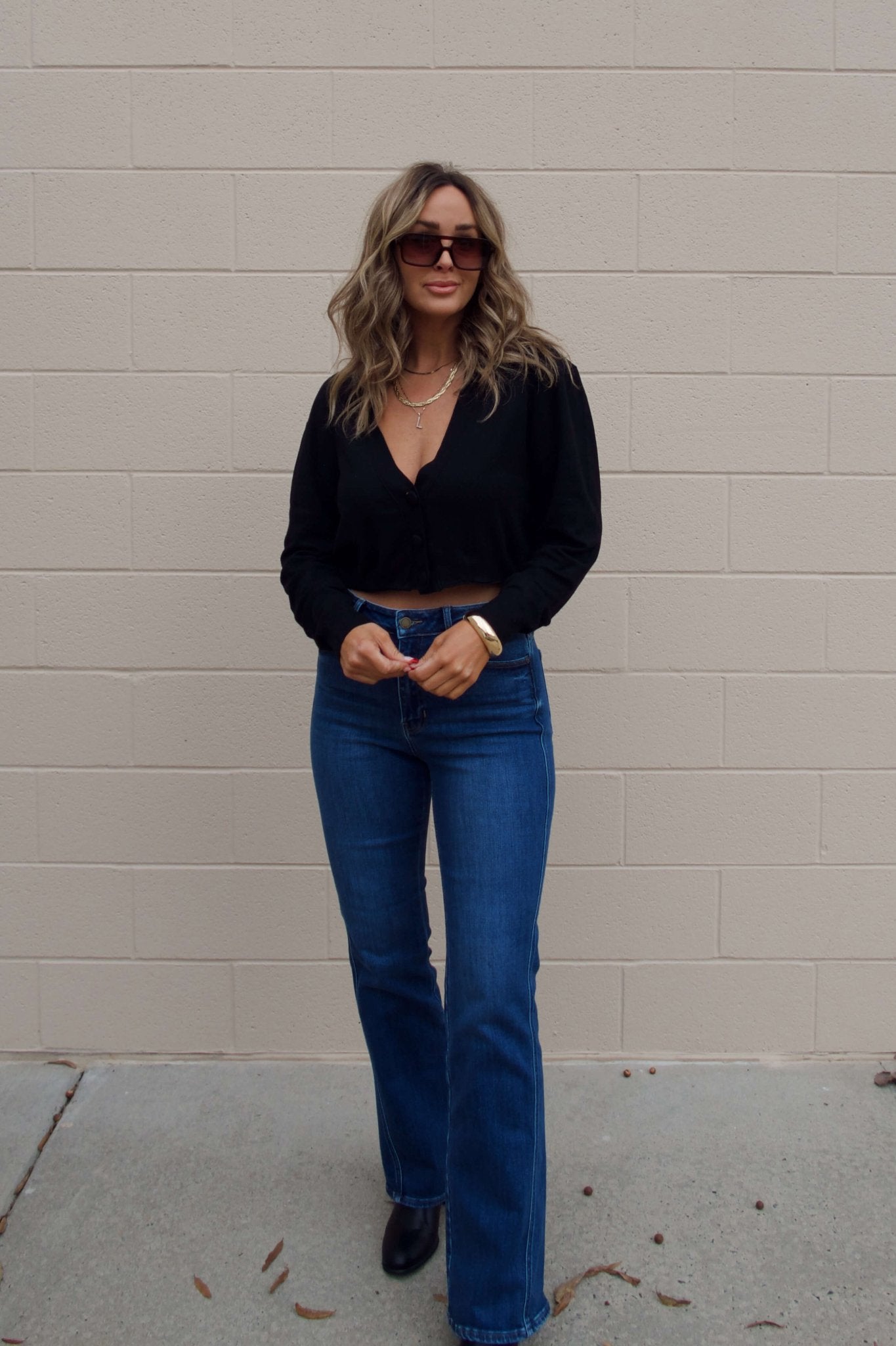 Black V Neck Buttoned Cardigan - FINAL SALE