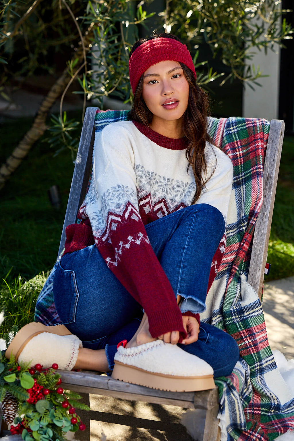 Burgundy Mix Fair Isle Sweater - FINAL SALE
