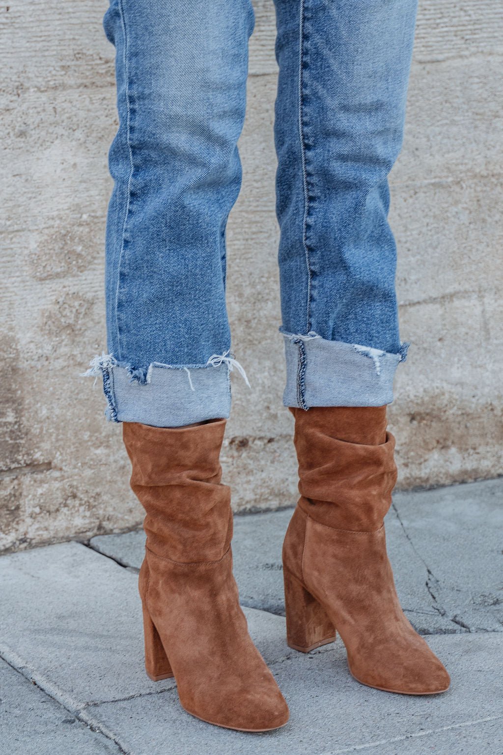 Chinese Laundry Kipper Brown Suede Heeled Boots - FINAL SALE