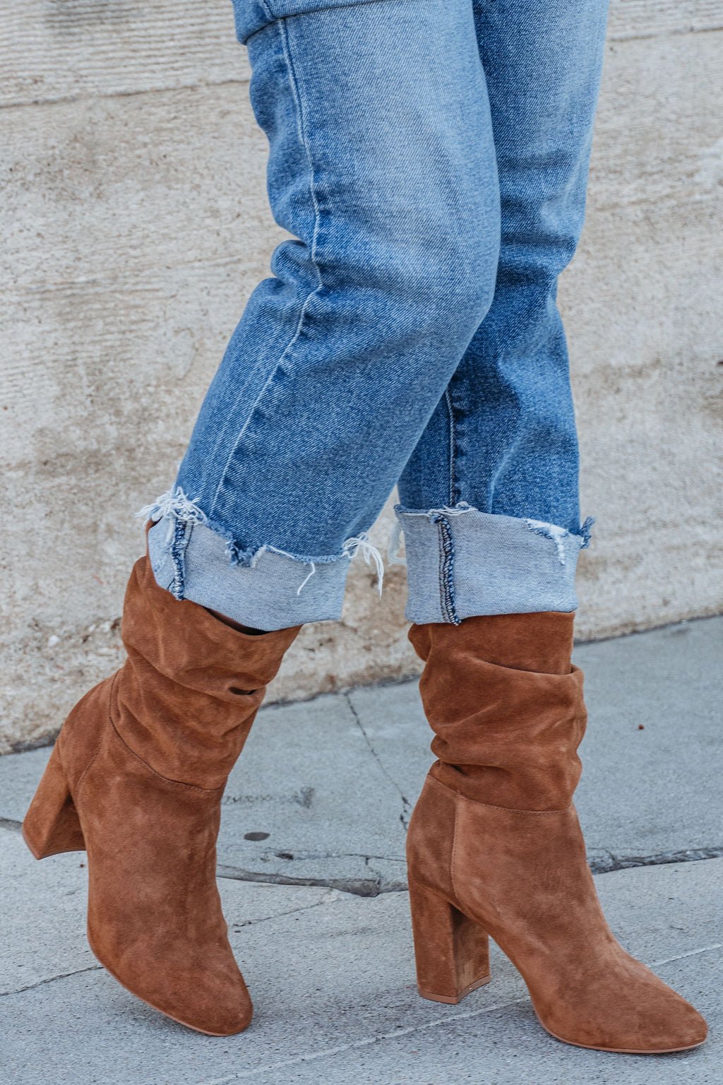 Chinese Laundry Kipper Brown Suede Heeled Boots - FINAL SALE