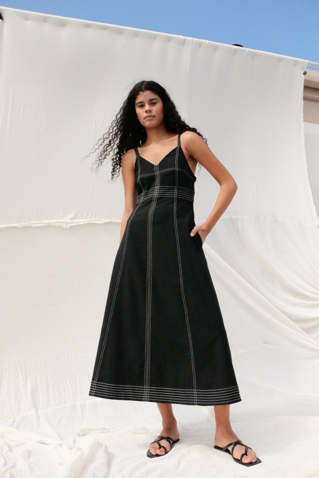 The Handloom Eva Maxi Dress Black
