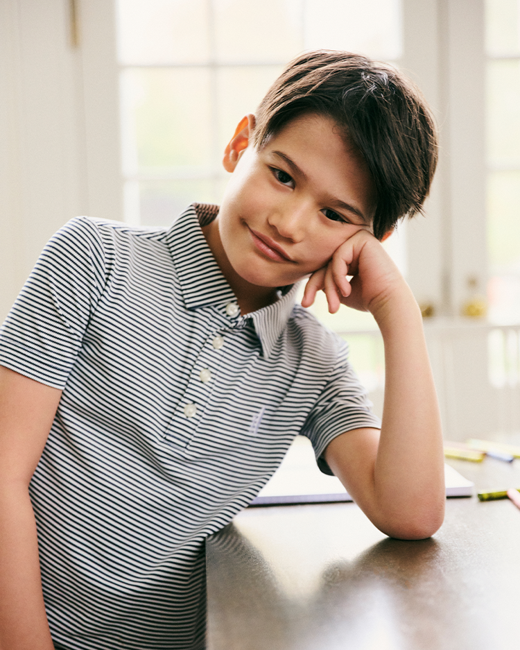 Johnnie-O Performance Mesh Jr. Polo - Dru Stripe