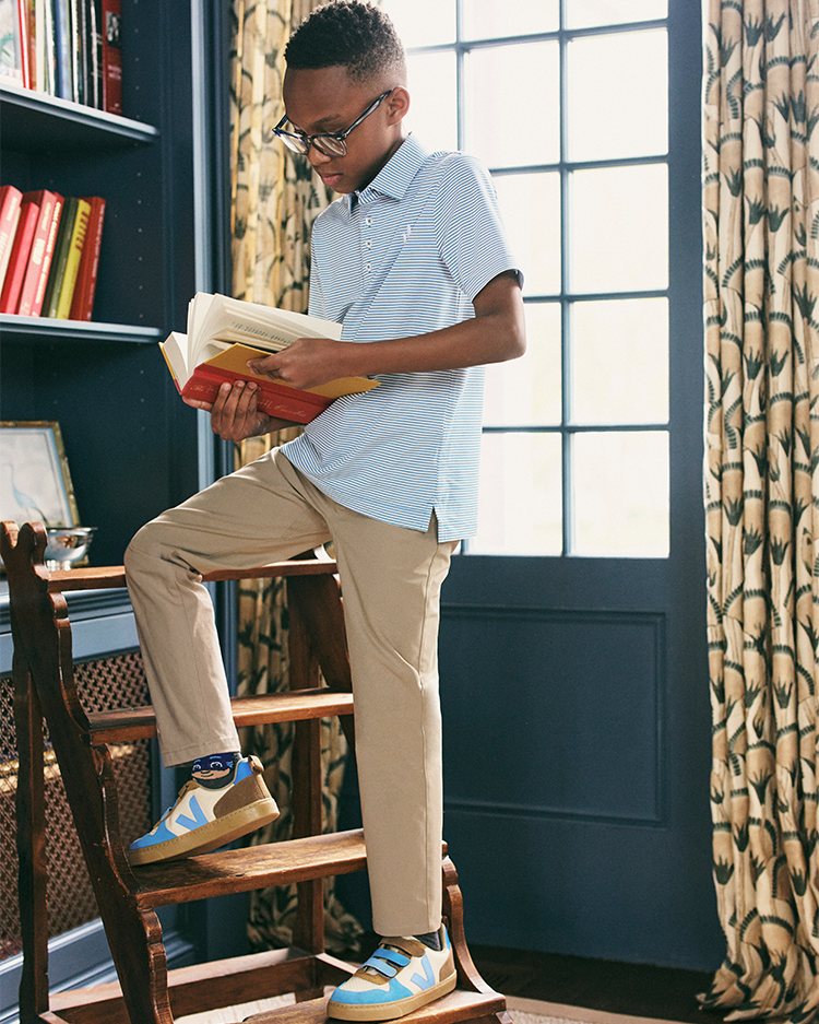 Johnnie-O Performance Mesh Jr. Polo - Dru Stripe