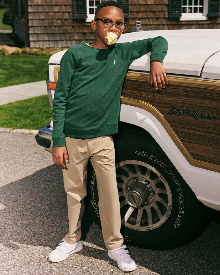 Johnnie-O Freeman Jr. Crewneck Fleece Sweatshirt - Surfer Logo